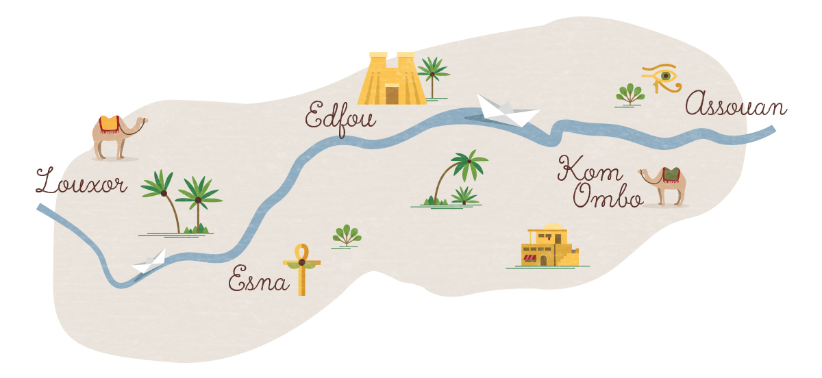 Voyager en Egypte, map